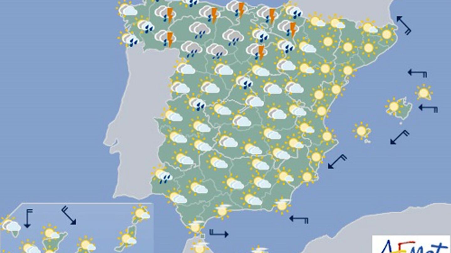 Previsi&oacute;n del tiempo para el 29 de junio.