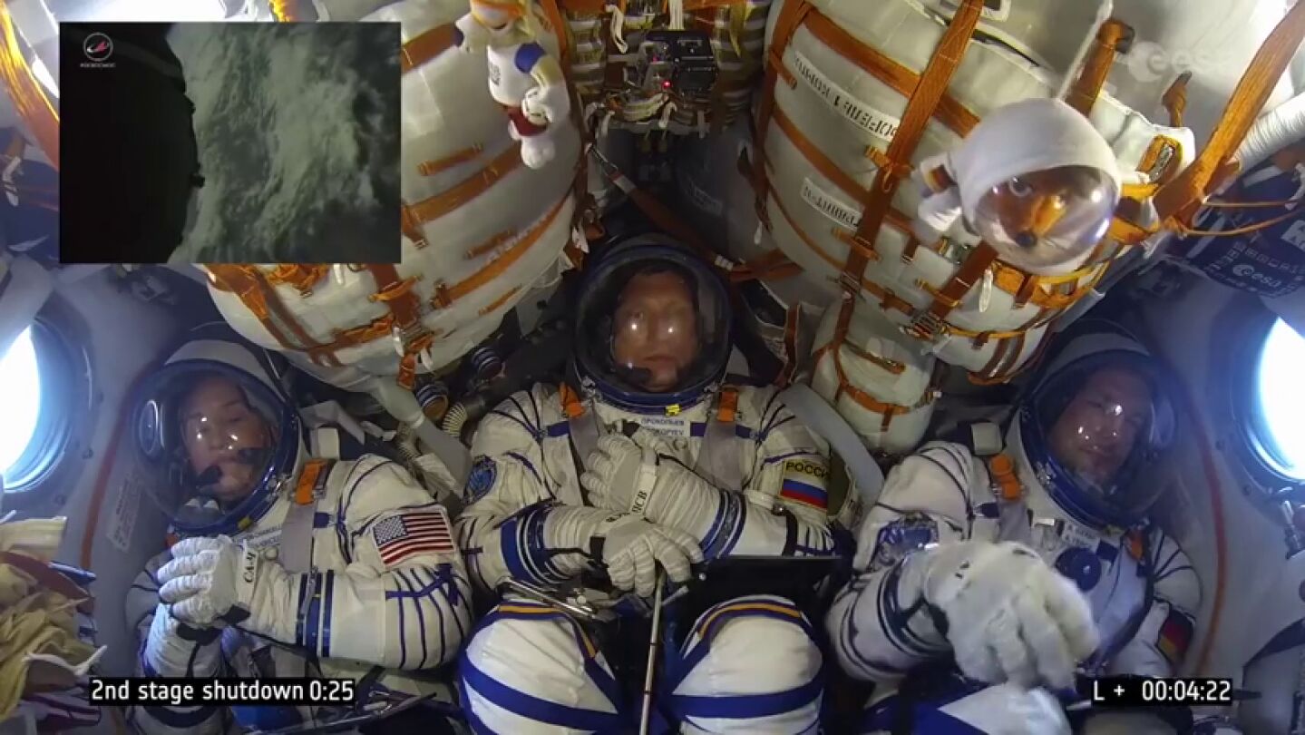 A 28.000 kil&oacute;metros/hora y con tranquilidad: el gracioso v&iacute;deo de un grupo de astronautas durante un lanzamiento