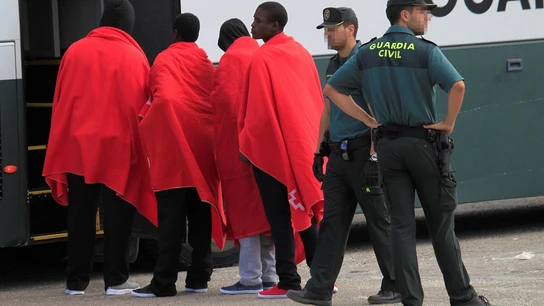 Imagen de los migrantes rescatados en las costas de Tarifa Imagen de los migrantes rescatados en las costas de Tarifa