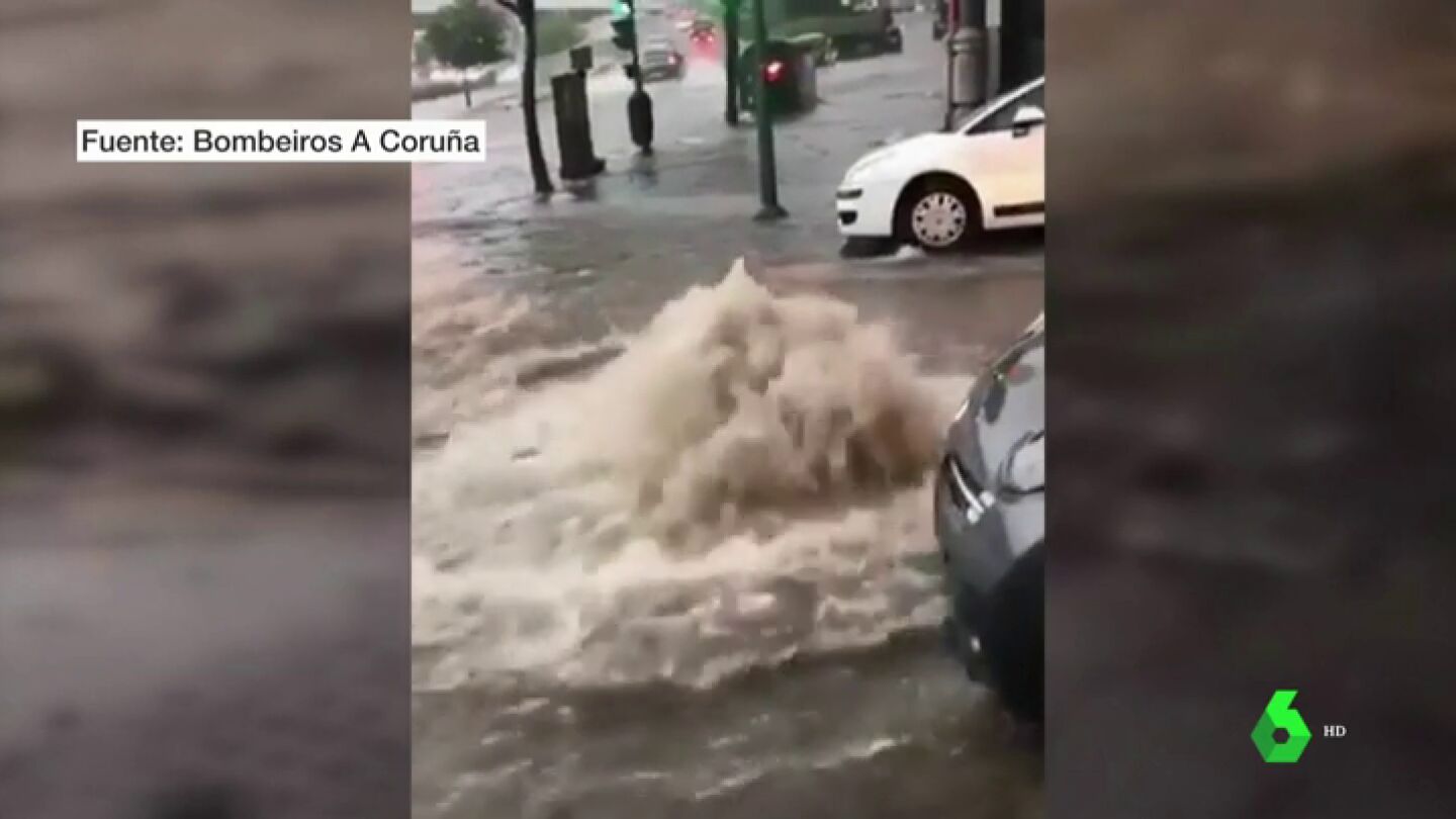 Imagen de las inundaciones en A Coru&ntilde;a