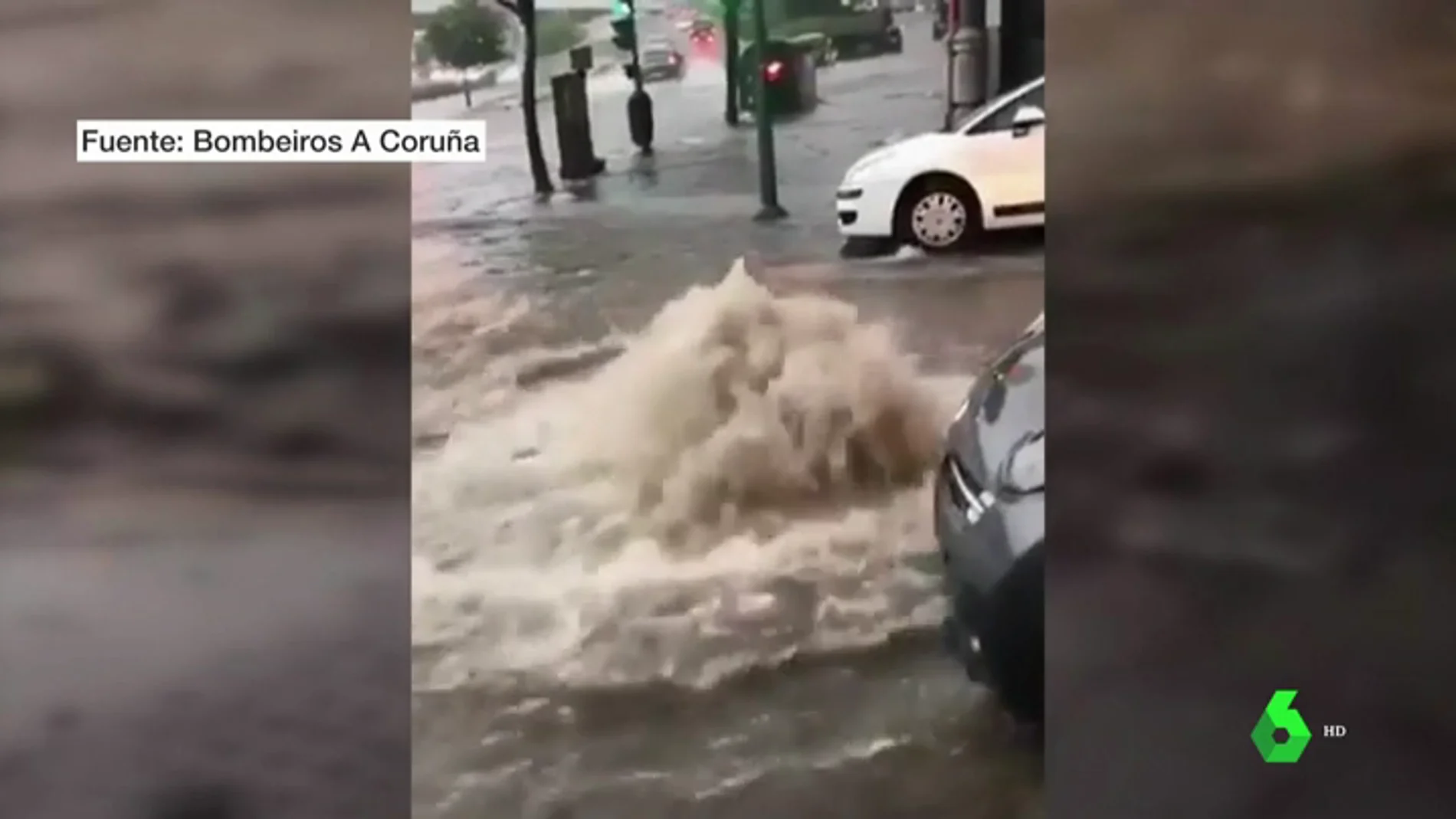 Imagen de las inundaciones en A Coruña