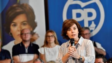 La precandidata a presidir el PP Soraya Sáenz de Santamaría