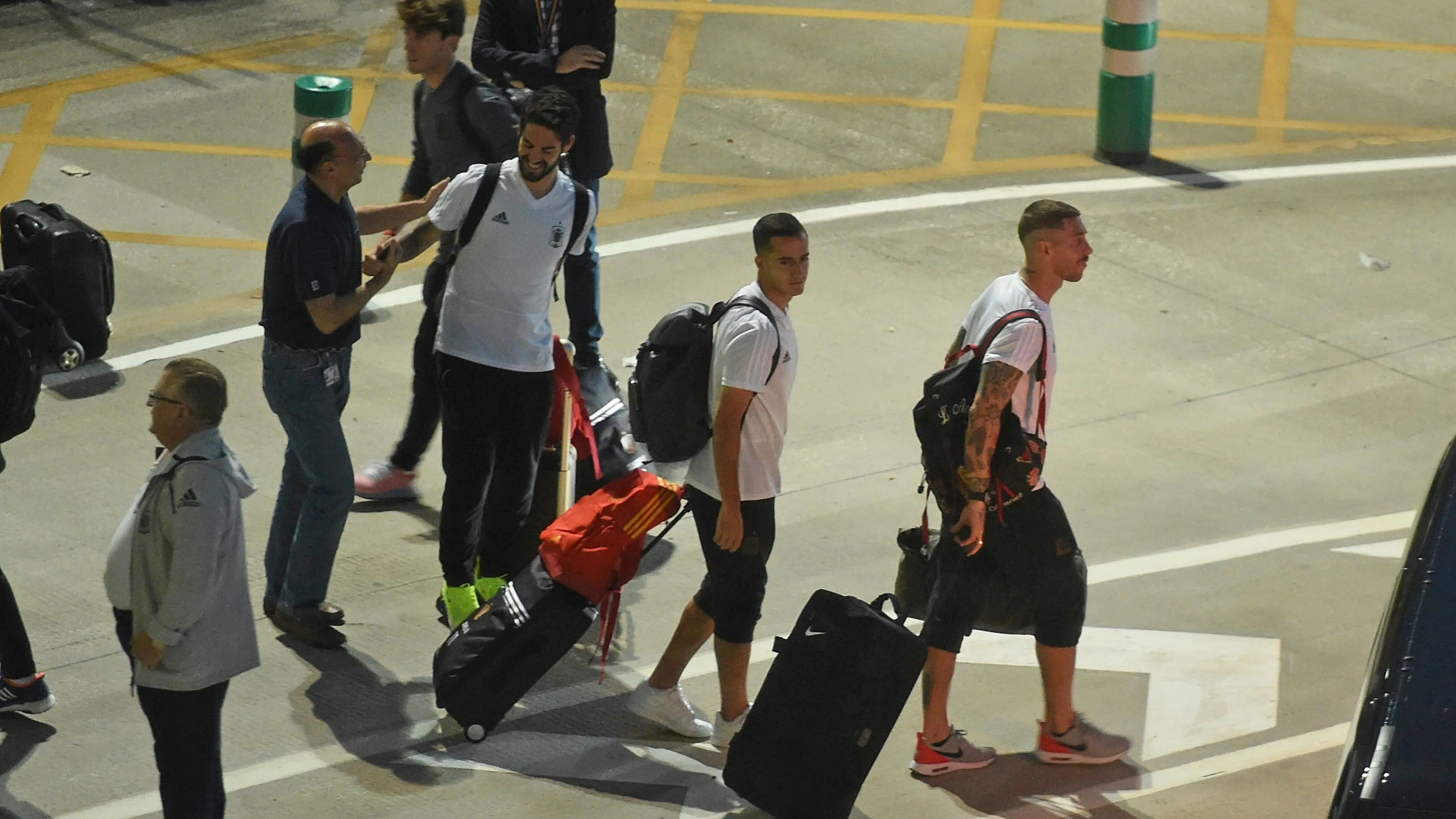 Los jugadores de la Selección, a su llegada a Madrid