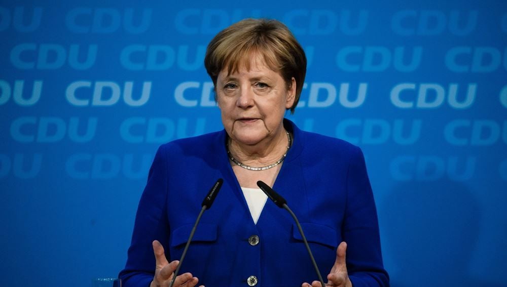  La canciller alemana y líder del la Unión Cristianodemócrata, Angela Merkel