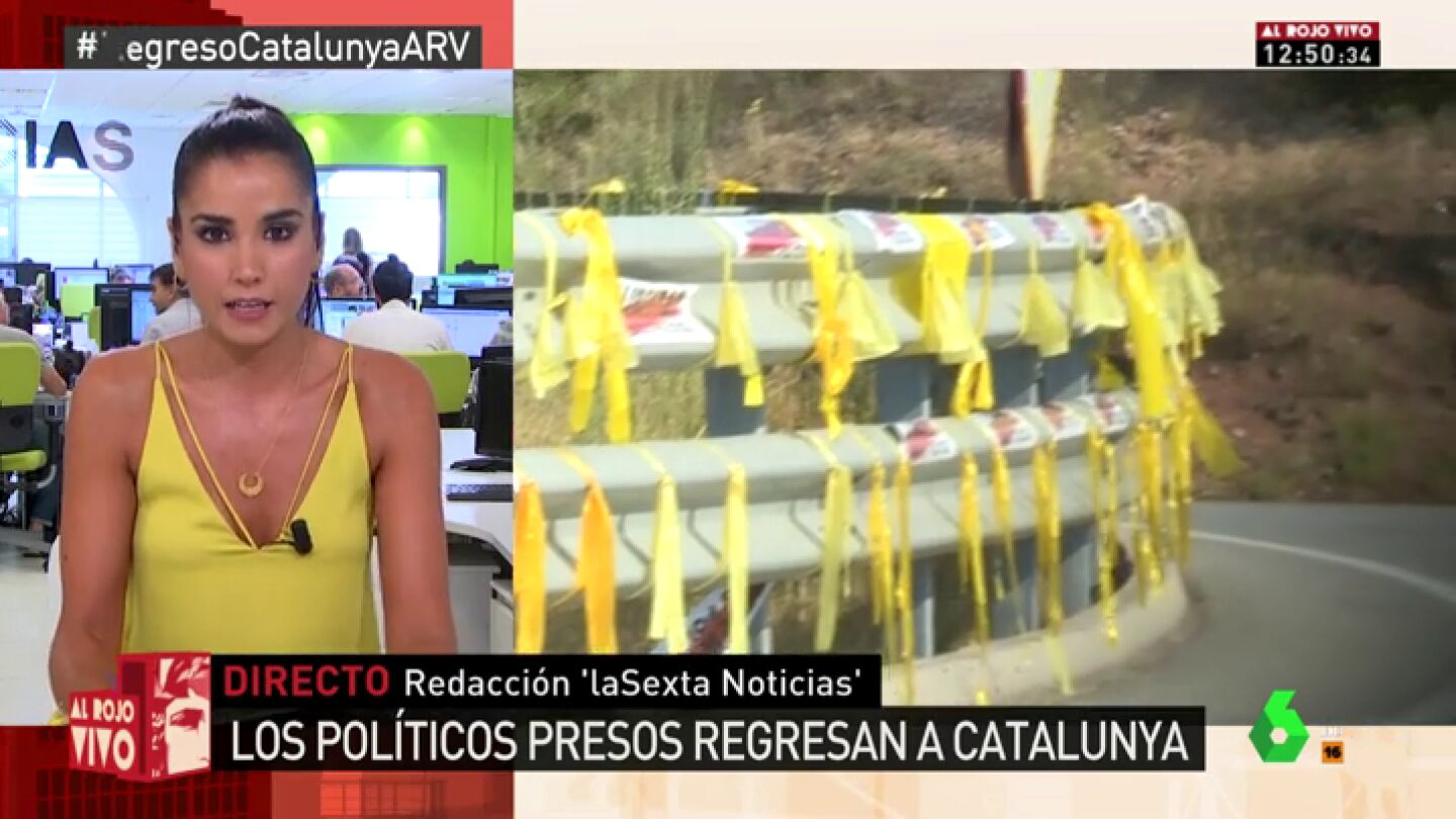 Lazos amarillos en los accesos a la c&aacute;rcel de Lledoners