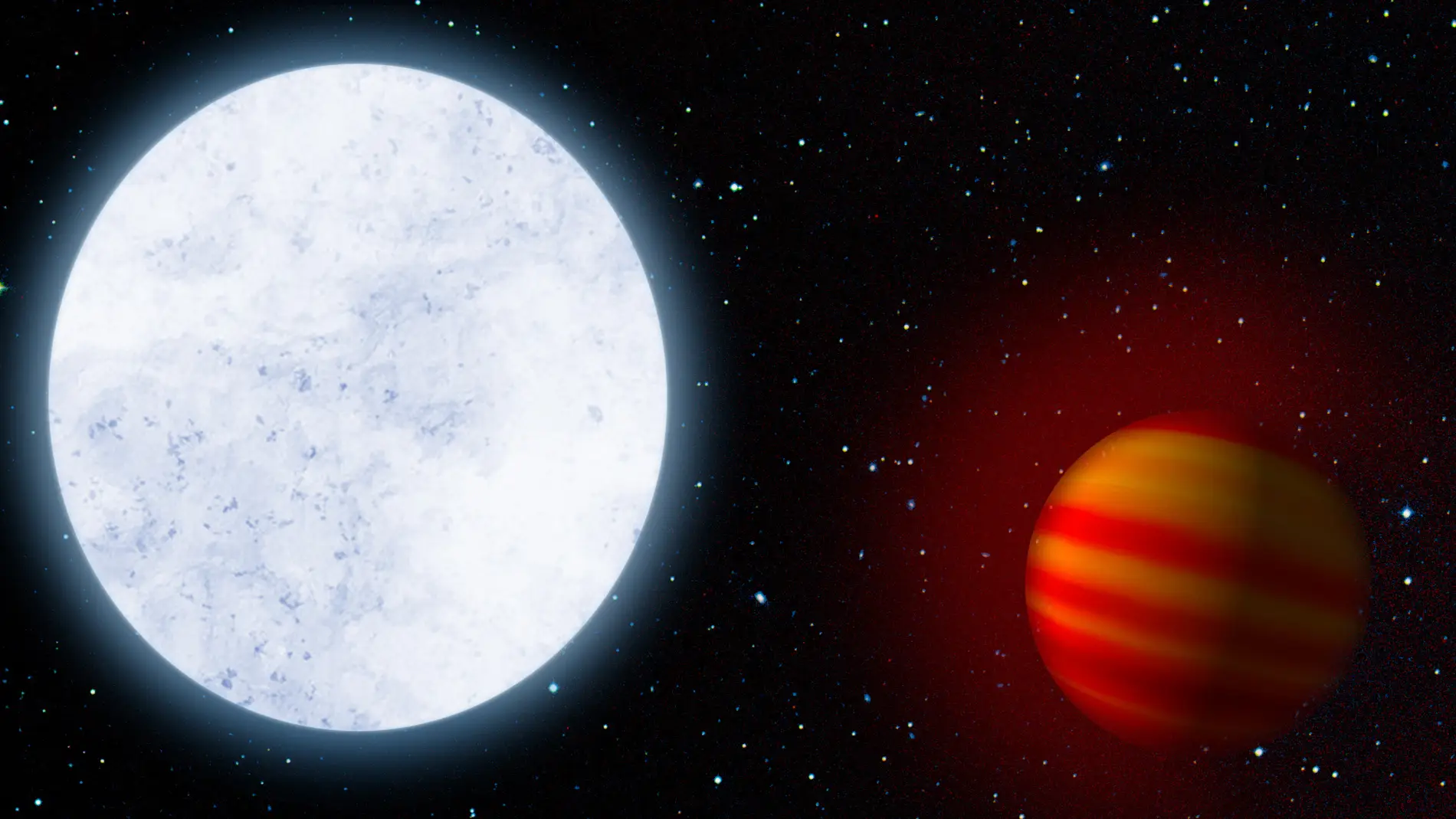 El exoplaneta mas caliente es arrastrado hacia su estrella