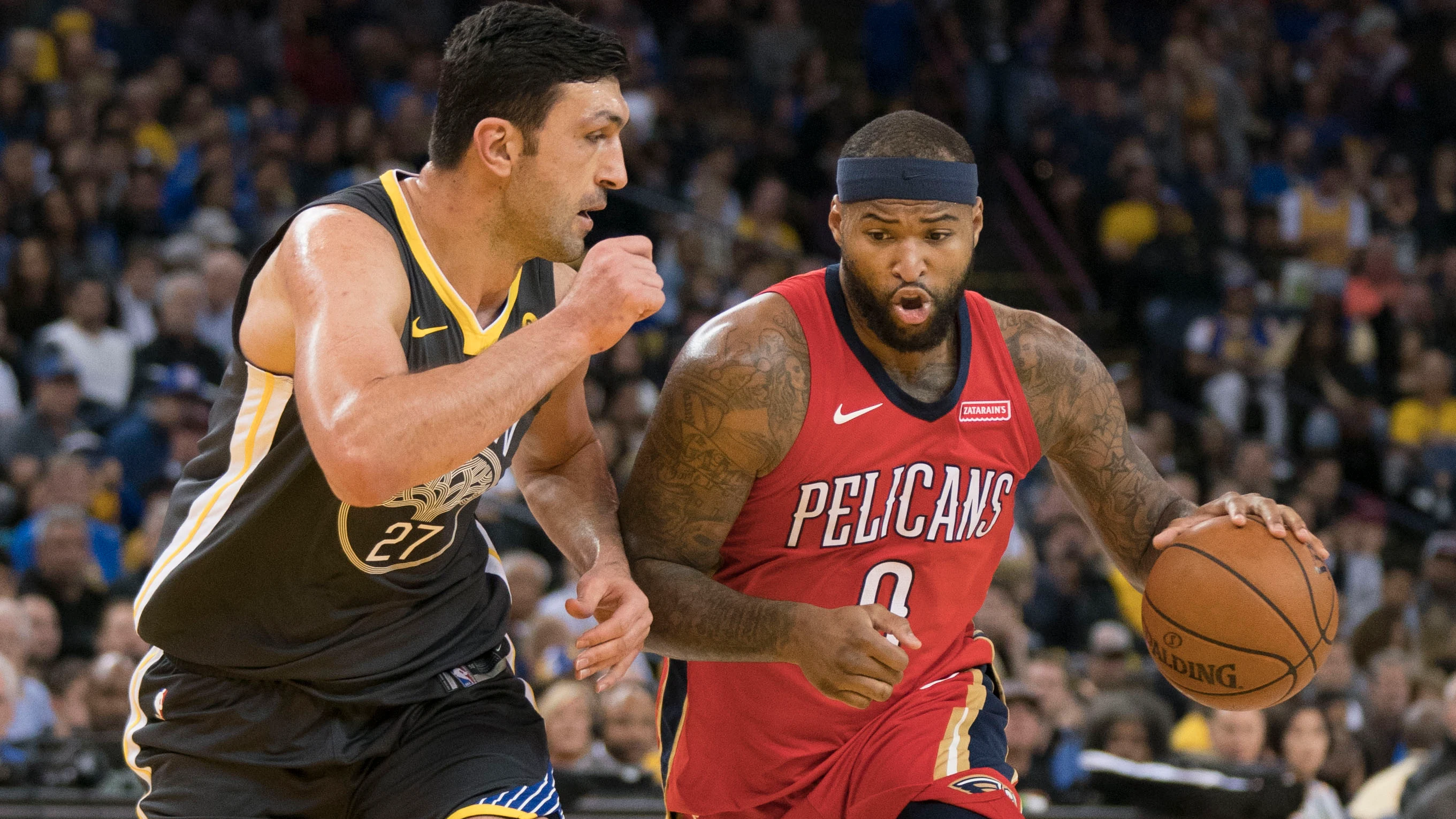 DeMarcus Cousins, jugando contra los Warriors