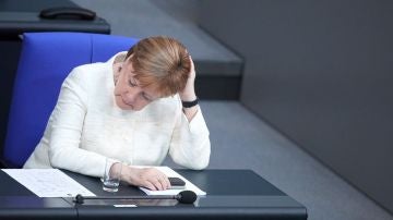 Angela Merkel en el Parlamento de Alemania