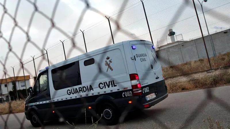 Un furgón de la Guardia Civil en un traslado de presos