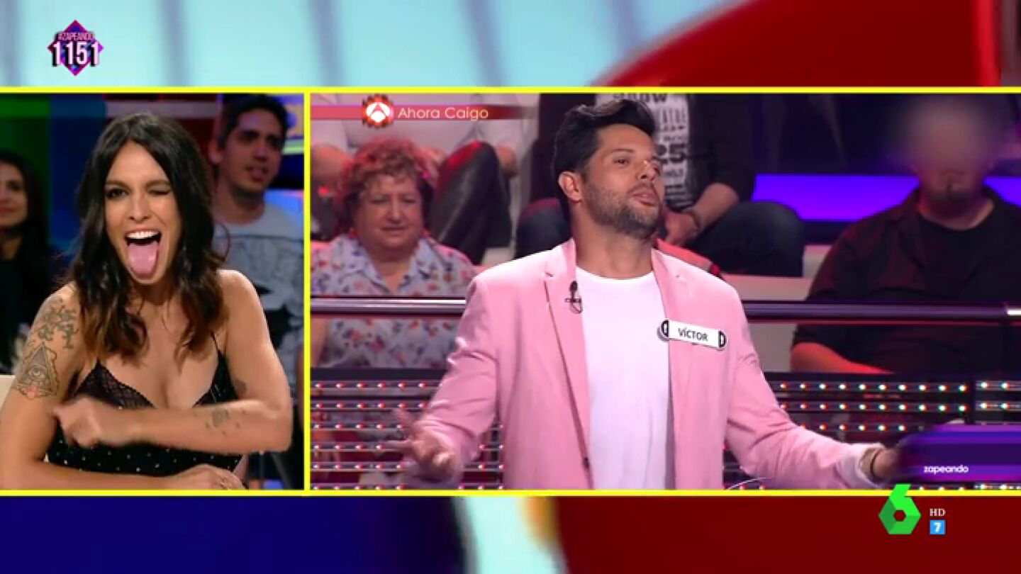 lorenaLorena Castell y un concursante de Ahora Caigo