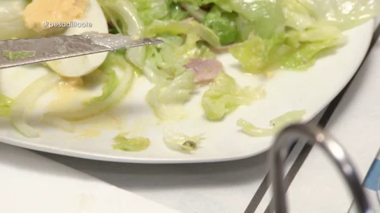 Encuentran una larva en Pesadilla en la cocina: Olé Encuentran una larva en Pesadilla en la cocina: Olé