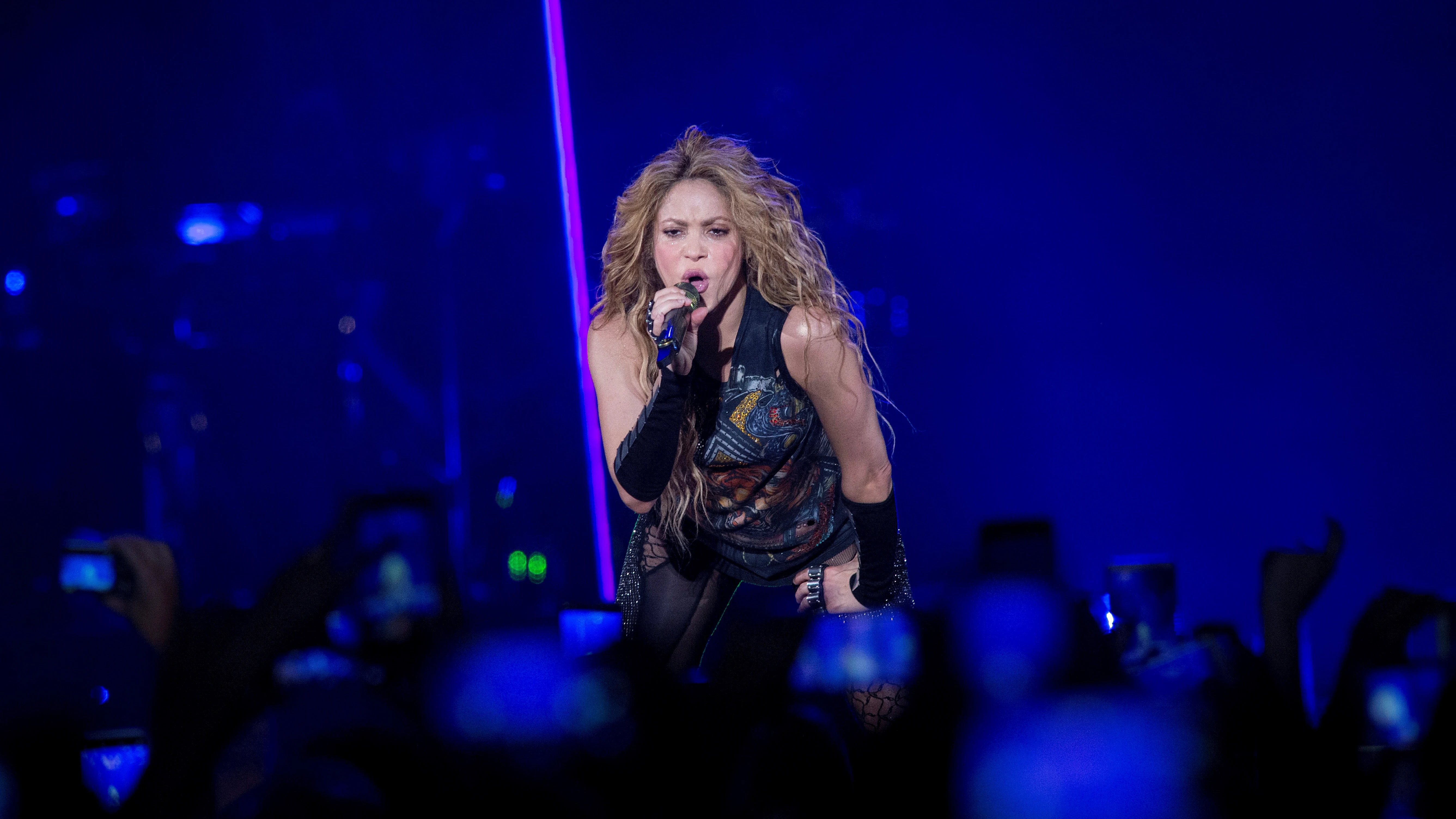 La cantante Shakira durante el concierto en Madrid