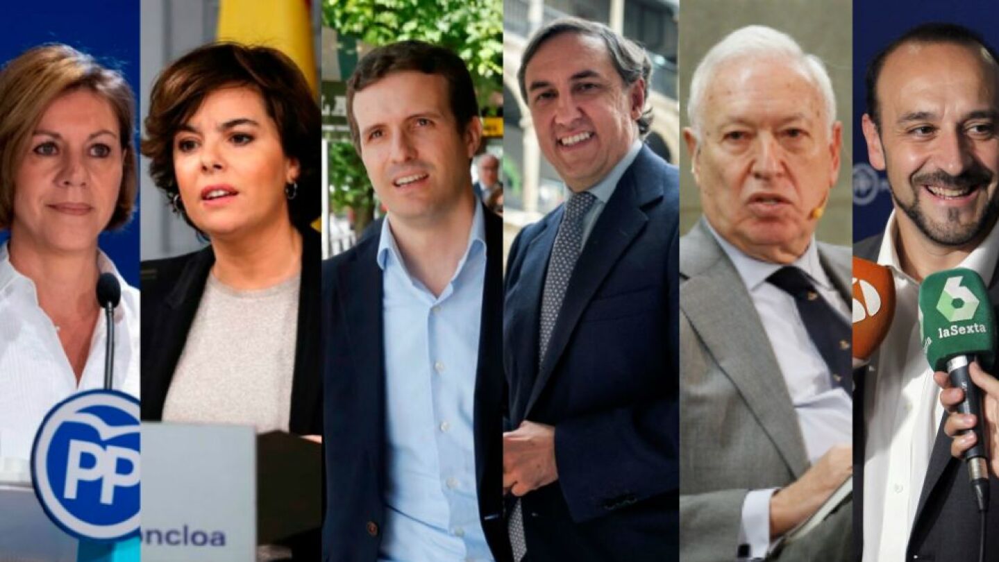 Los candidatos a la presidencia del PP terminan una campa&ntilde;a muy abierta con Santamar&iacute;a, Cospedal y Casado como favoritos