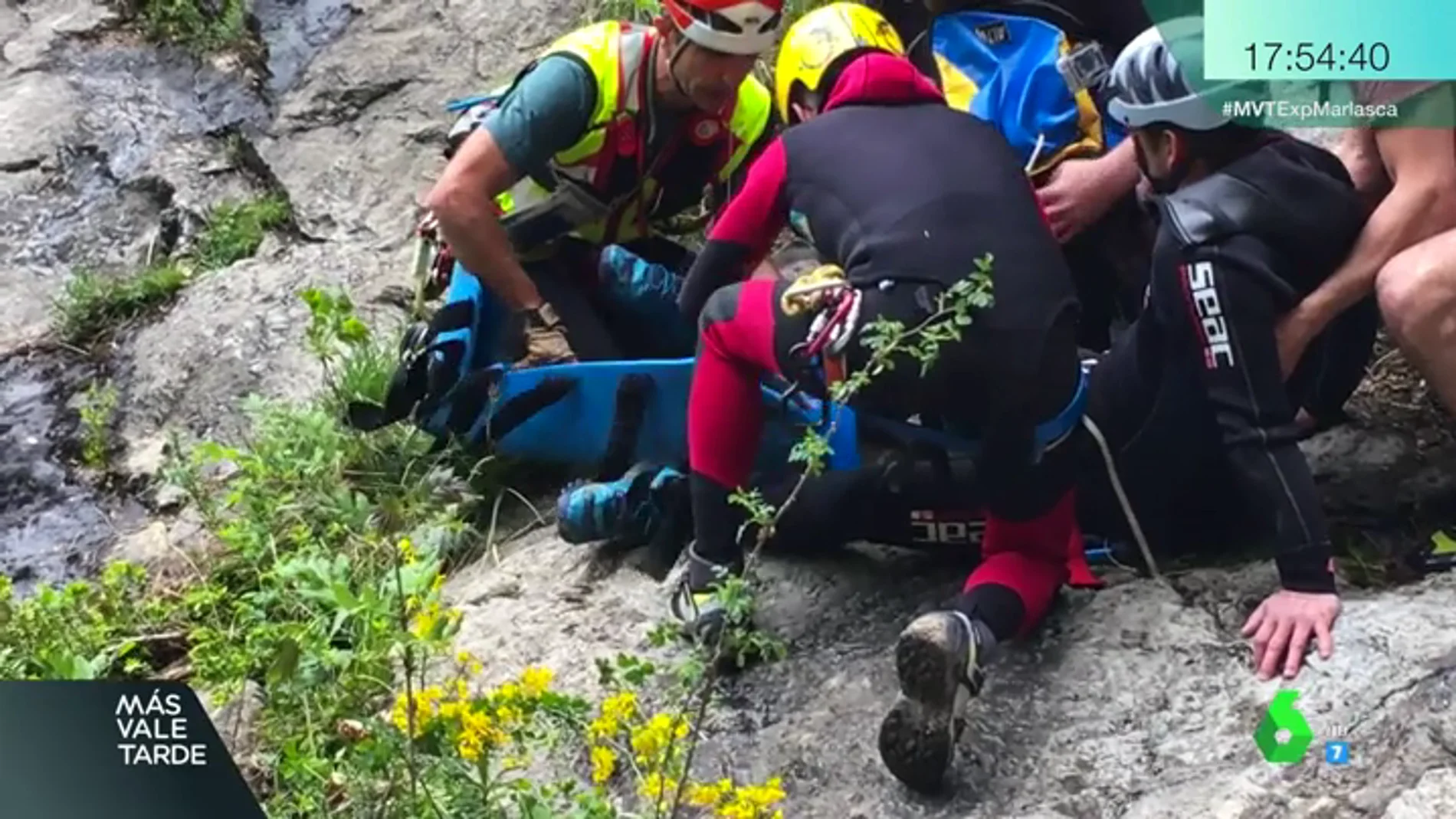 Rescate en una montaña.