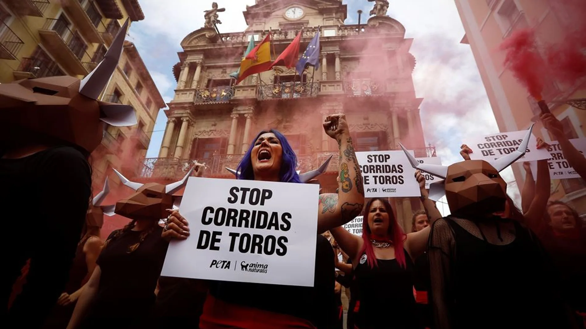 Protestas antitaurinas en Pamplona