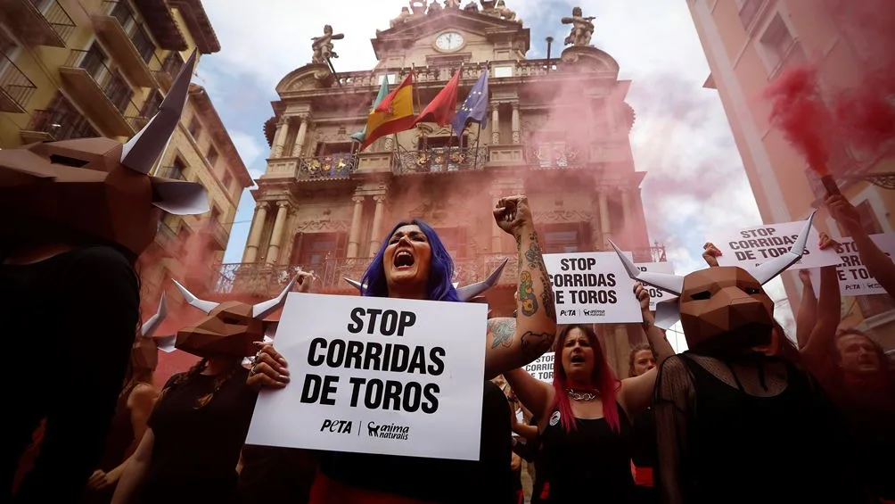 Protestas antitaurinas en Pamplona