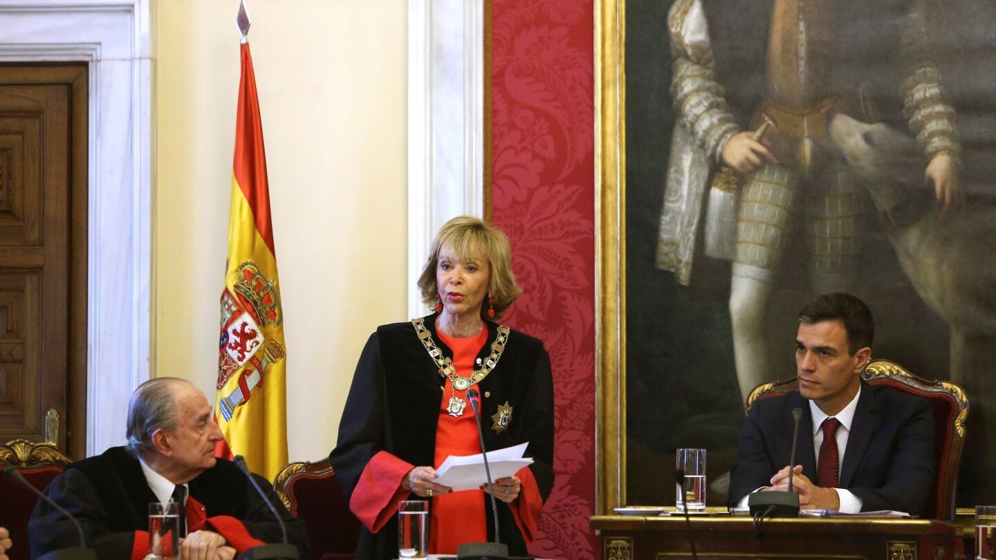 La nueva presidenta del Consejo de Estado, Mar&iacute;a Teresa Fern&aacute;ndez de la Vega, durante su intervenci&oacute;n en su toma de posesi&oacute;n.