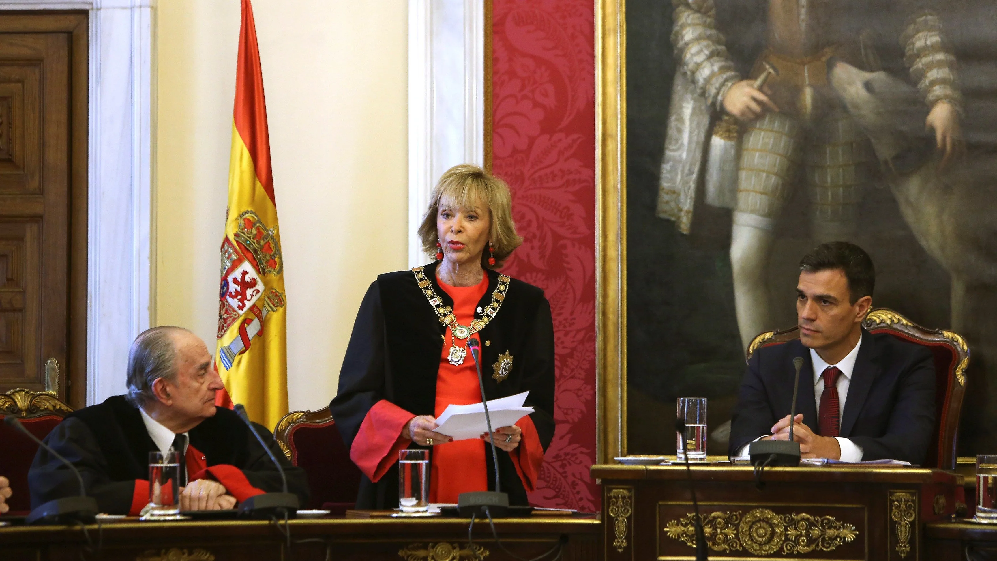 La nueva presidenta del Consejo de Estado, María Teresa Fernández de la Vega, durante su intervención en su toma de posesión.