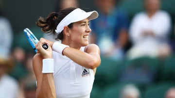 Muguruza, durante su partido de Wimbledon