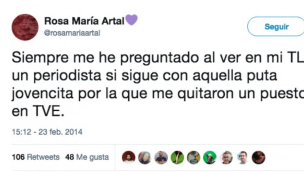Tweet de Rosa María Artal, propuesta para el Consejo de RTVE.