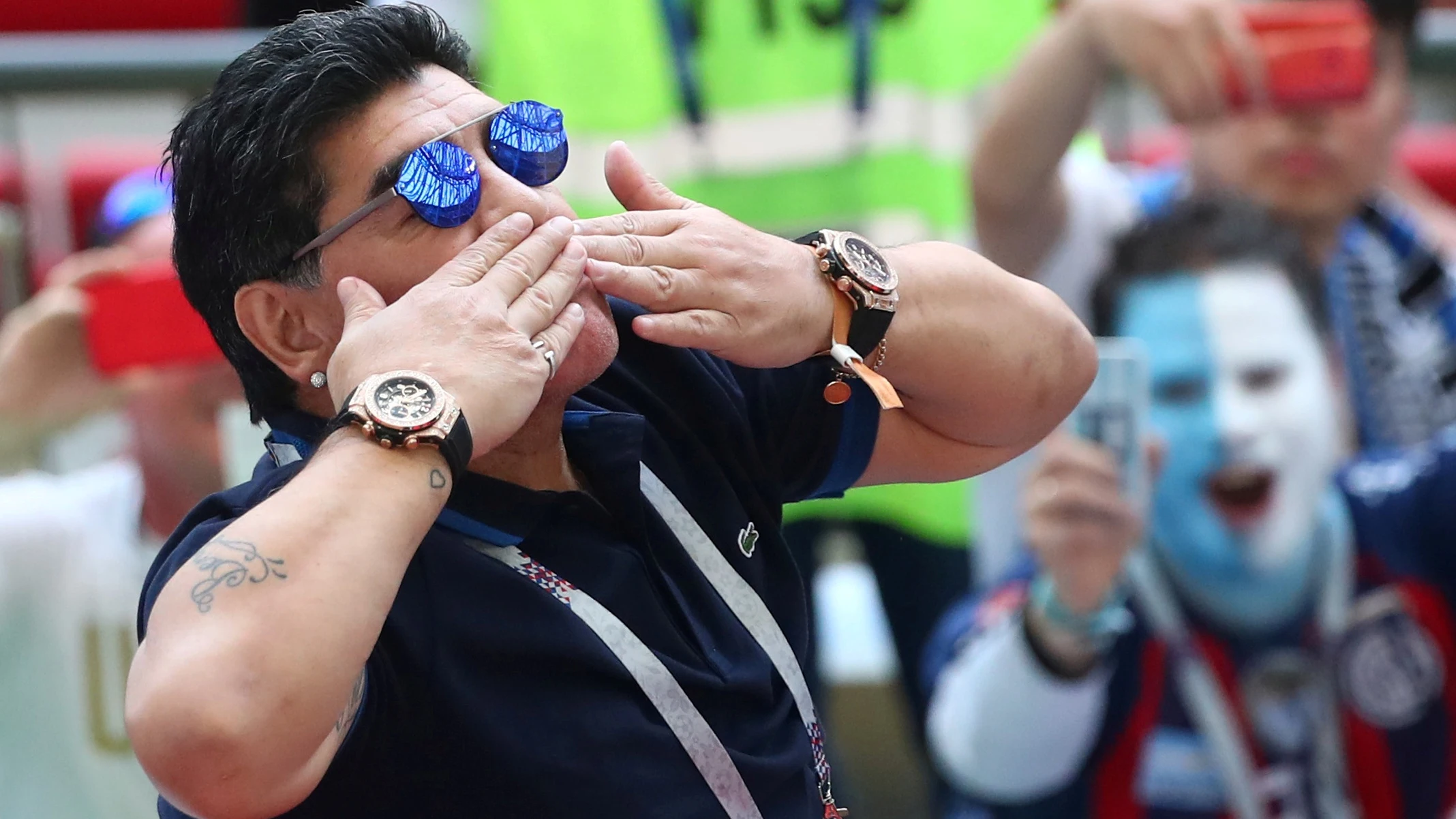 Maradona, durante el Argentina - Francia