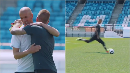 Zidane y Beckham se saludan y se retan Zidane y Beckham se saludan y se retan