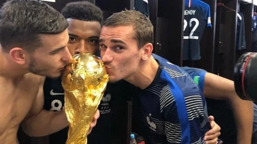 Lucas, Lemar y Griezmann, los tres jugadores del Atlético campeones del mundo