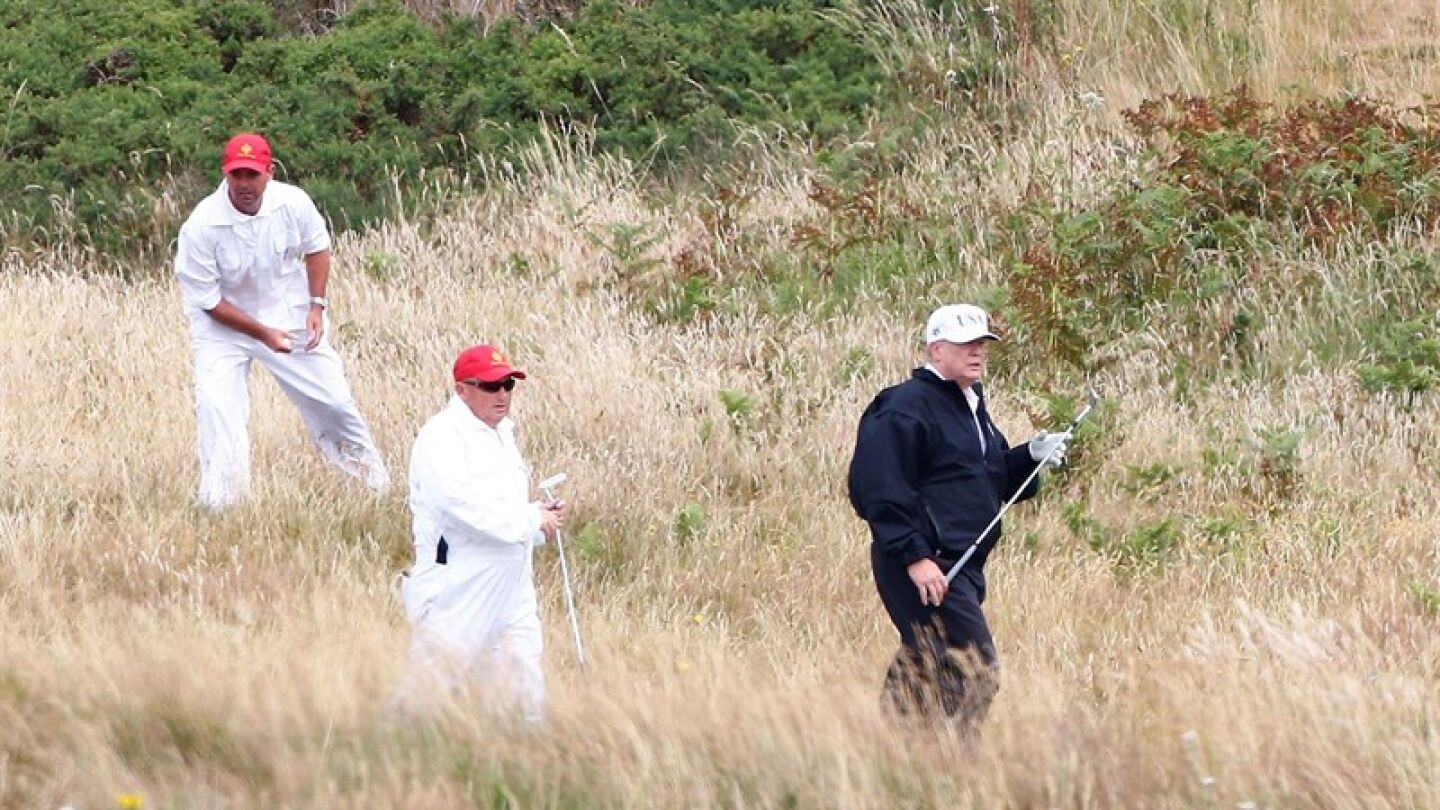 Donald Trump en su campo de golf