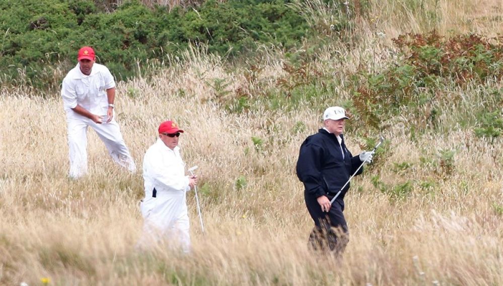 Donald Trump en su campo de golf