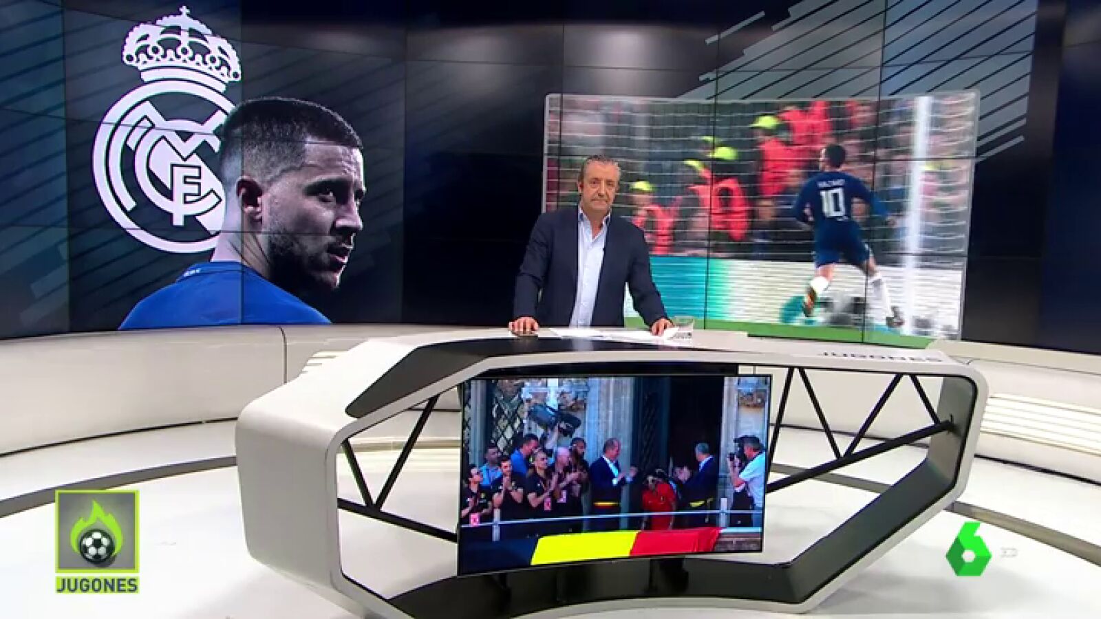 Hazard lanza un gui&ntilde;o al Real Madrid