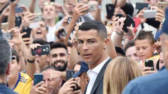 Cristiano Ronaldo, a su llegada a Turín Cristiano Ronaldo, a su llegada a Turín