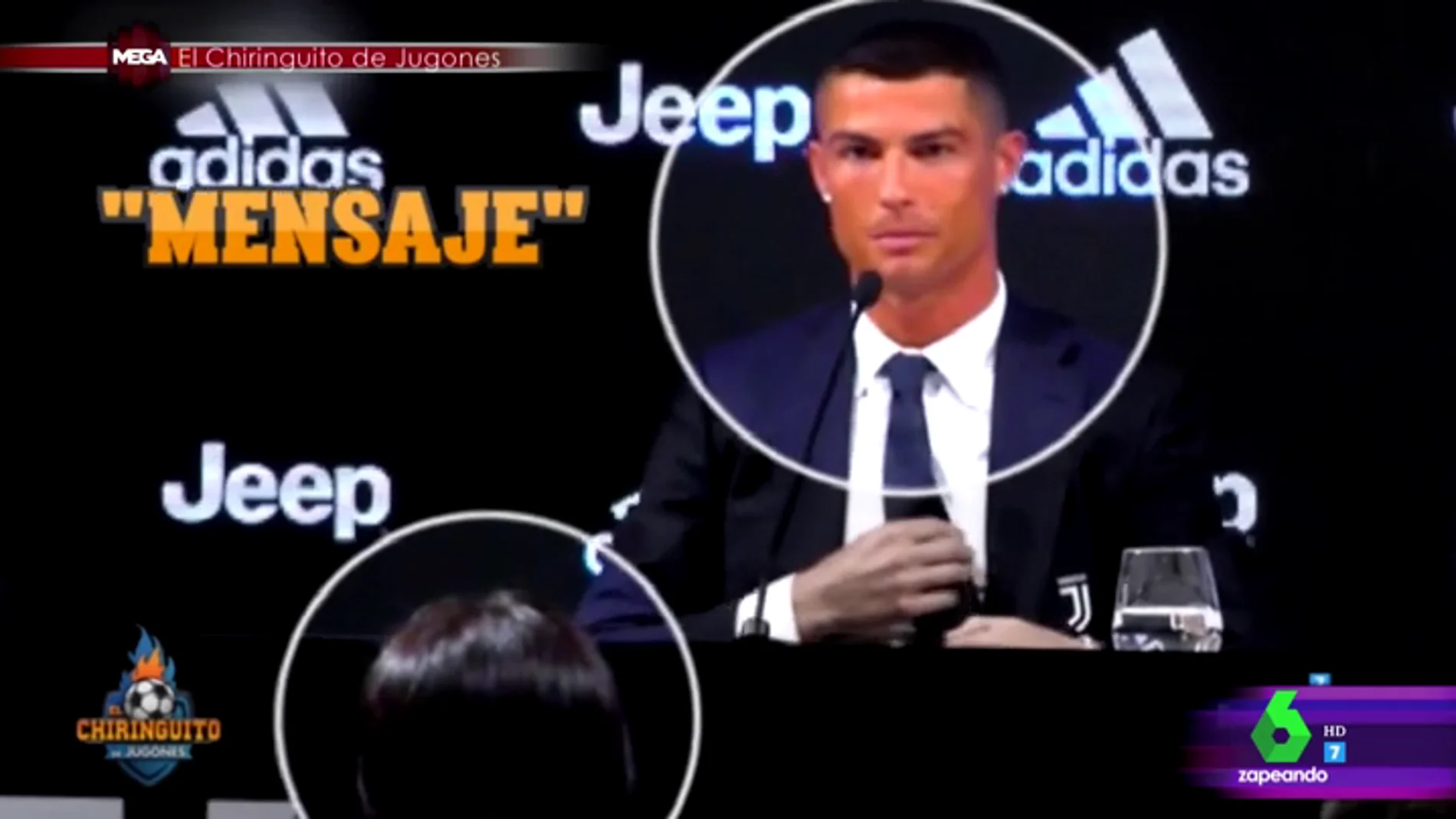 Zapeando 'desvela' "en exclusiva la conversación de Whatsapp de Cristiano Ronaldo con Georgina" durante su presentación con la Juventus