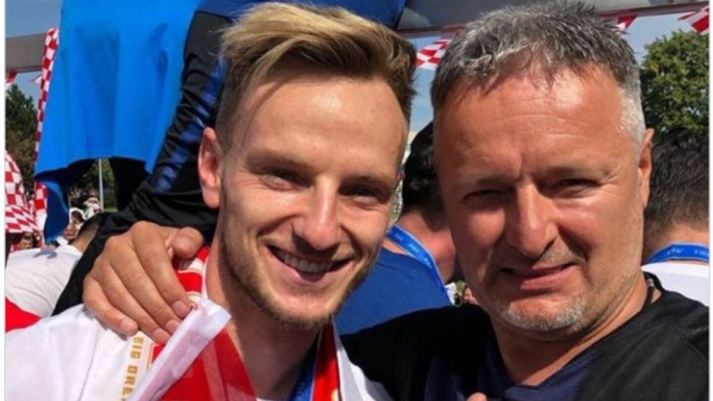 R&aacute;kitic con Marko Perkovic tras el Mundial