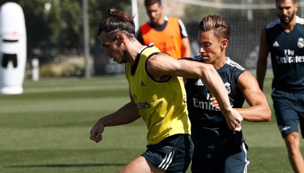 Gareth Bale durante un entrenamiento 