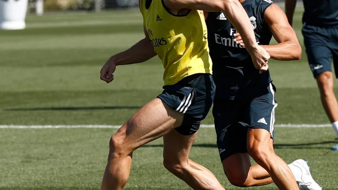 Gareth Bale durante un entrenamiento 