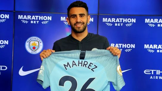 Mahrez, en su presentación con el City Mahrez, en su presentación con el City