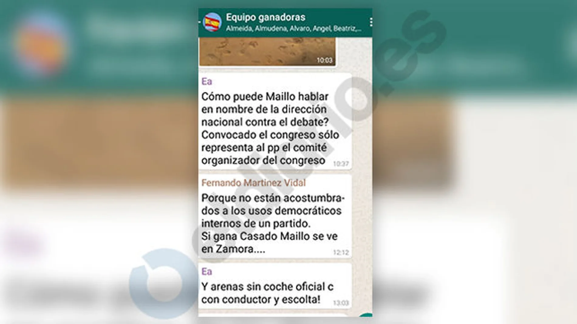 Mensajes de WhatsApp de Esperanza Aguirre