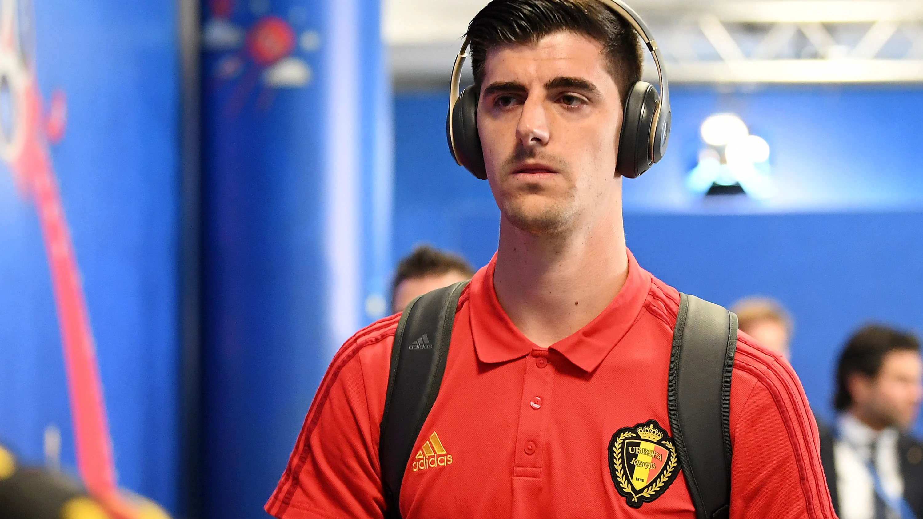 Courtois, durante un partido con Bélgica