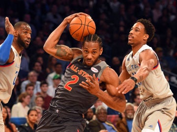 Leonard y DeRozan durante el All Star Leonard y DeRozan durante el All Star