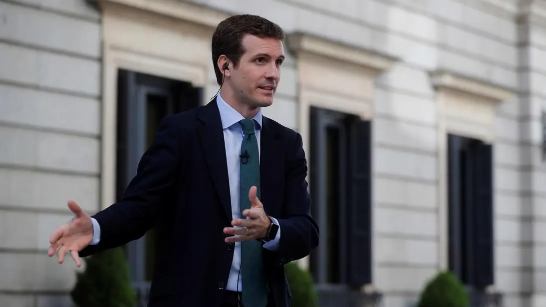 Pablo Casado ante los medios de comunicación