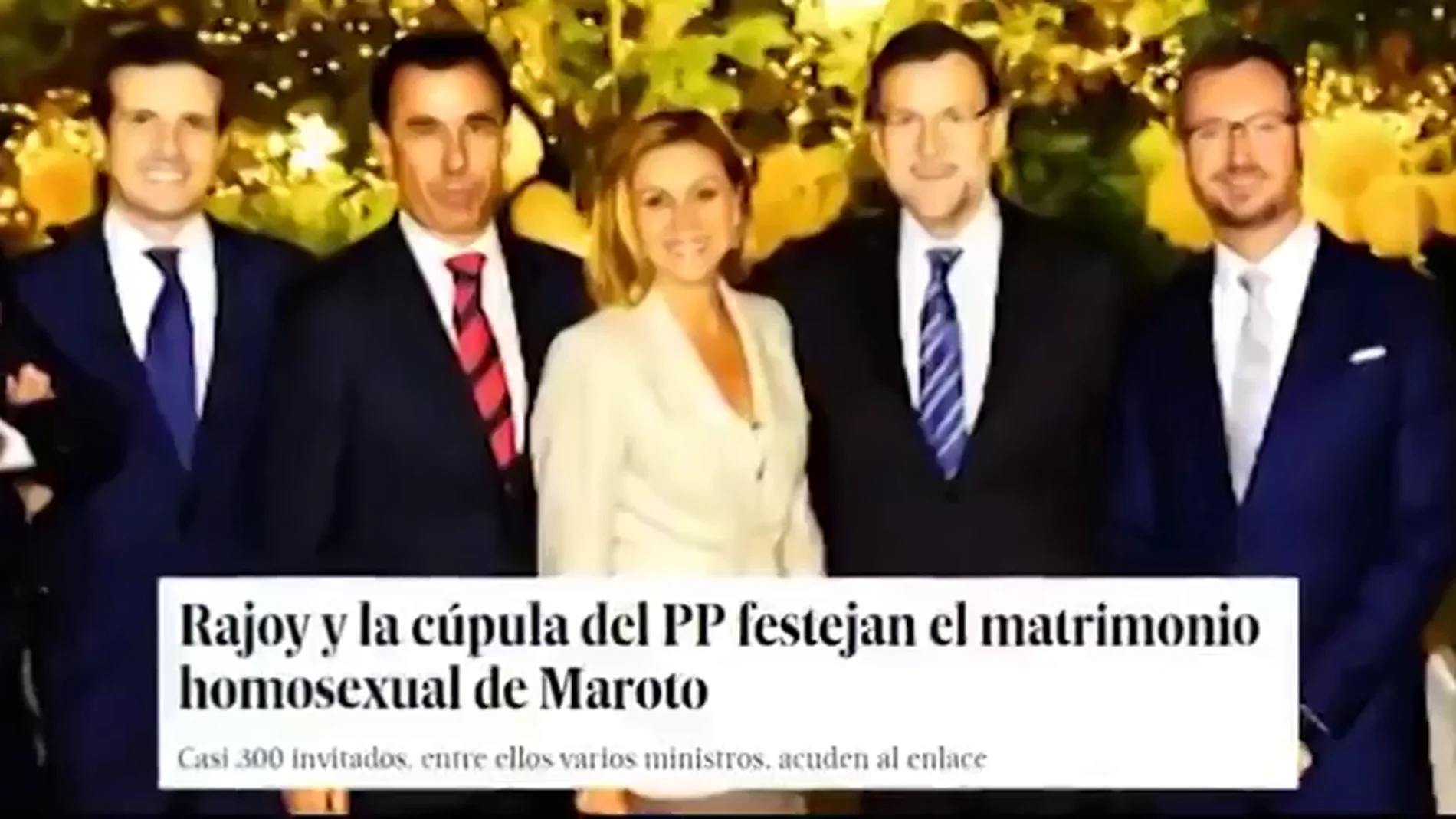 "Cuéntame cómo vais a renovarnos": el vídeo que afea la asistencia de Pablo Casado a la boda gay de Javier Maroto