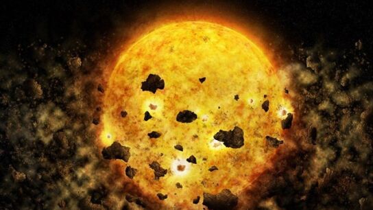 Recreaci&oacute;n art&iacute;stica de la destrucci&oacute;n de un planeta por parte de una estrella