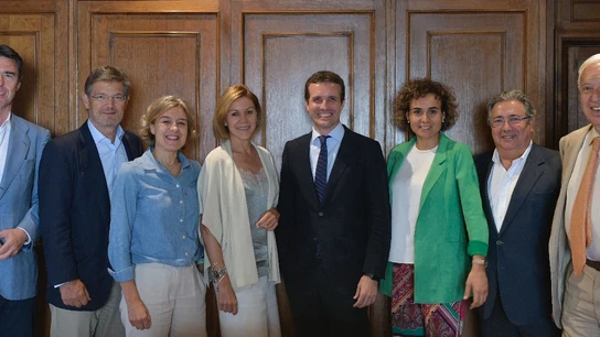 Imagen de los exministros del PP en la comida a favor de Pablo Casado Imagen de los exministros del PP en la comida a favor de Pablo Casado