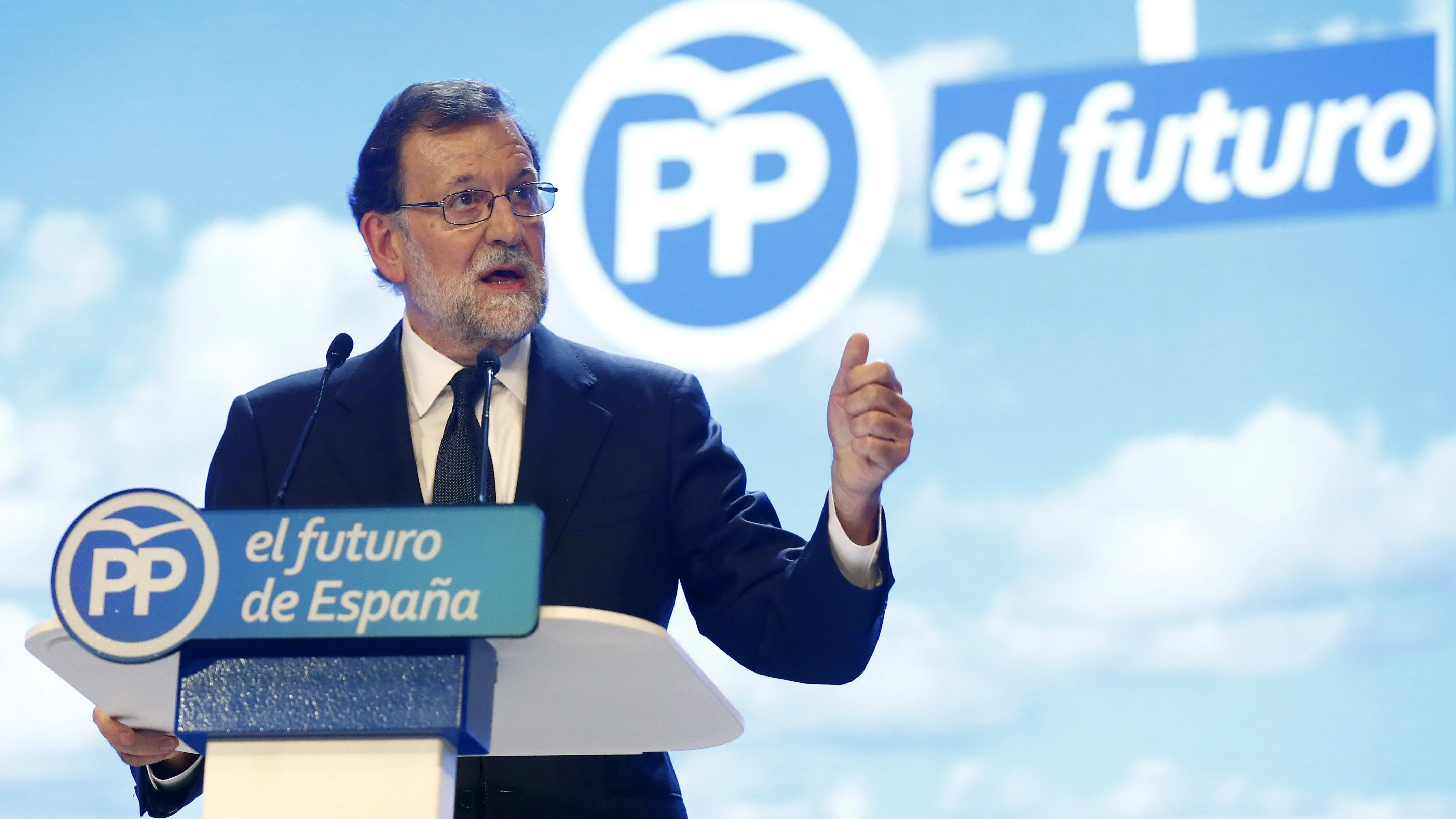 El presidente del PP, Mariano Rajoy, durante su intervención en la celebración del Congreso Nacional del Partido Popular