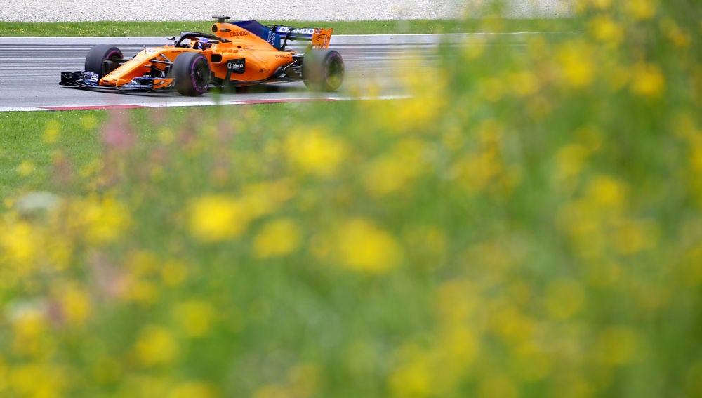 Fernando Alonso rueda con su McLaren