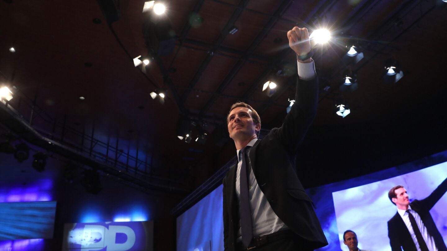 Pablo Casado tras su discurso en el congreso del PP