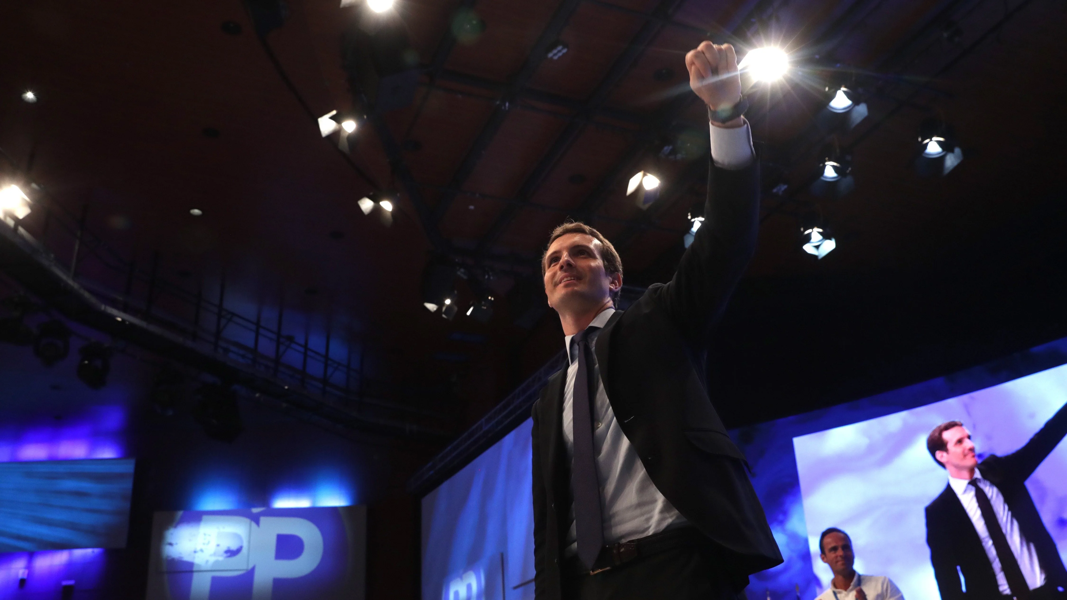 Pablo Casado tras su discurso en el congreso del PP