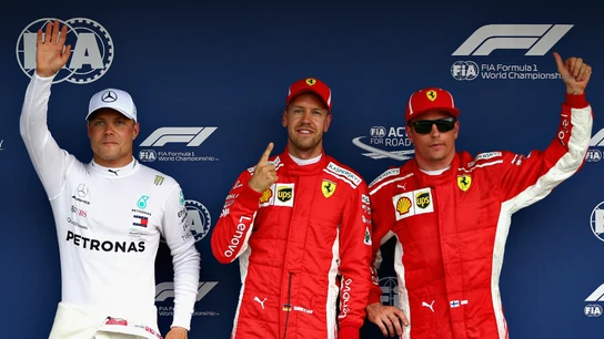 Bottas, Vettel y Raikkonen Bottas, Vettel y Raikkonen