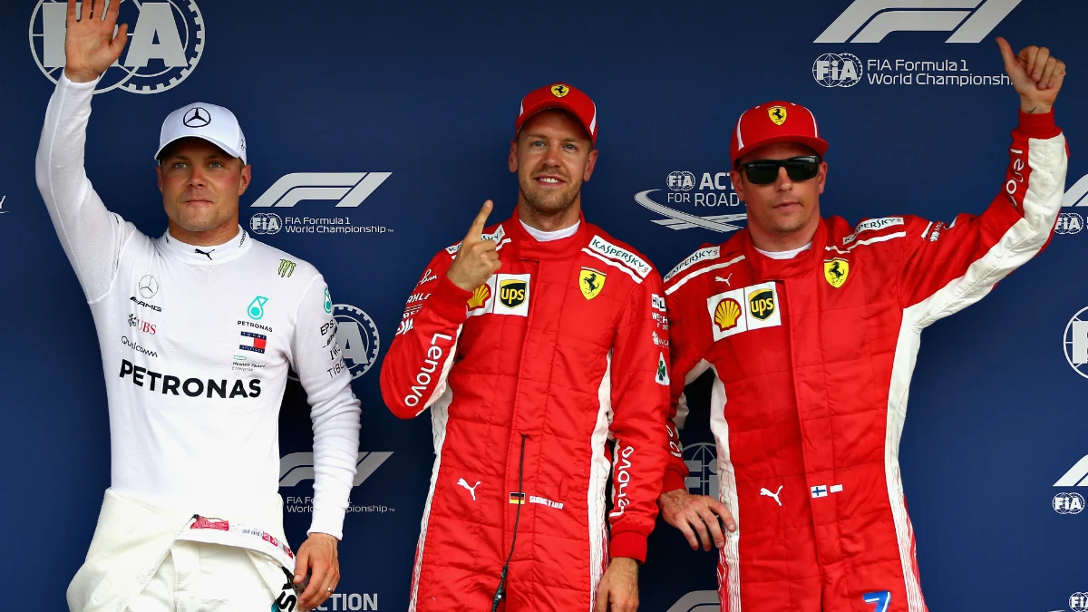 Bottas, Vettel y Raikkonen