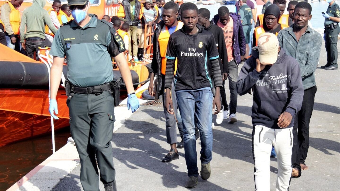 Migrantes rescatados en aguas del Estrecho